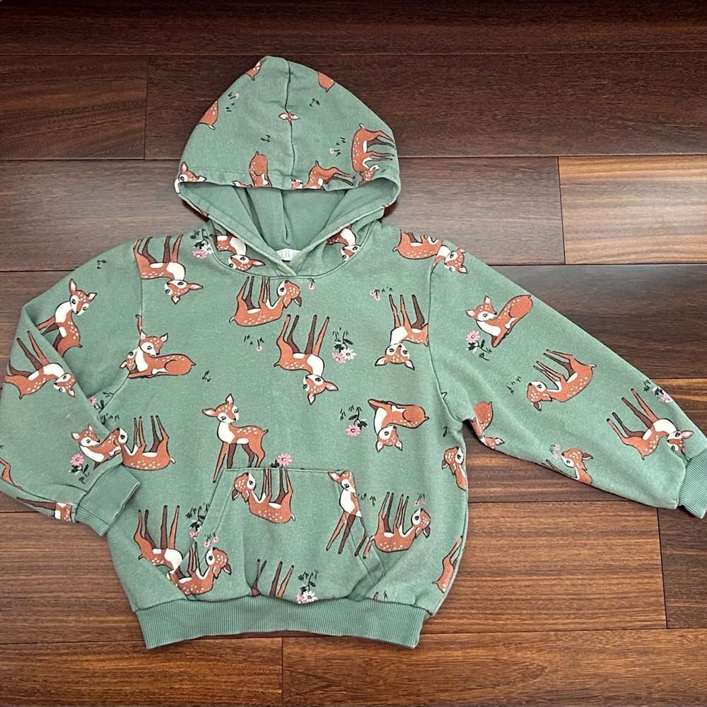 FREE With Purchase H&M Green Kids Hoodie with Deer Print